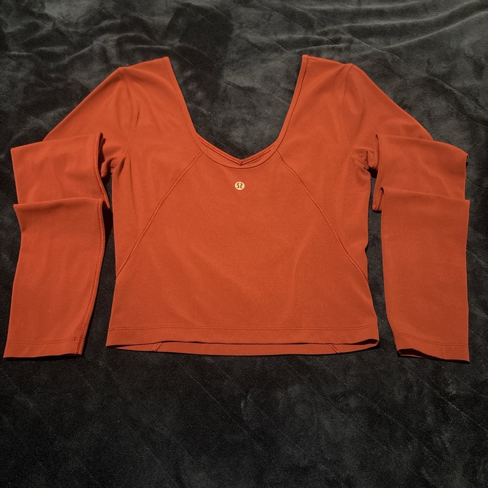 Lululemon V-neck burgundy/wine colored long sleeve